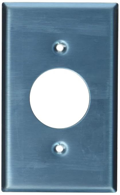 Leviton 84004-40 1-Gang, Single 1.406-Inch Hole Device Receptacle Wallplate, Standard Size, Device Mount, Stainless Steel, 10-Pack