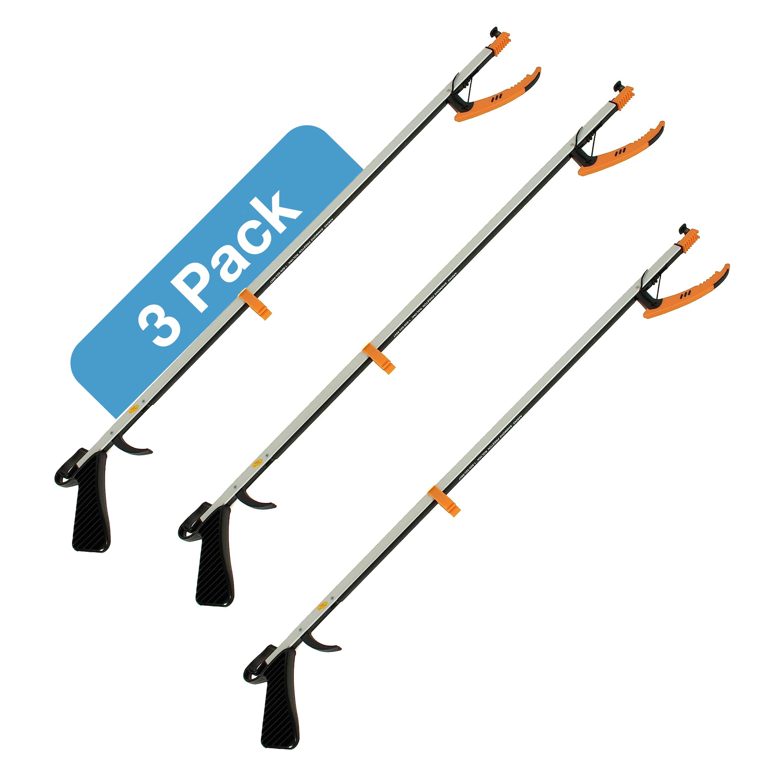 Sammons Preston Easireach II Greifhilfe, ergonomisch, mit Magnet, leicht, 227 g, magnetisches Greifwerkzeug und Greifklaue, Mülleimer, Glühbirnenentferner und Gartennabber, 3 Stück