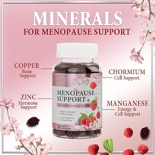 Miniatura 7 de Suplementos para la menopausia para mujeres, 19 en 1 completo natural suave sofocos y sudores nocturnos, gomitas naturales para alivio de la