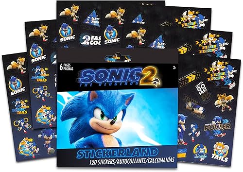 Miniatura 3 de Sonic The Hedgehog Figuras de acción paquete de 6  Paquete de recuerdos de fiesta de Sonic con 6 figuras de Sonic incluyendo calcomanías de Sonic,