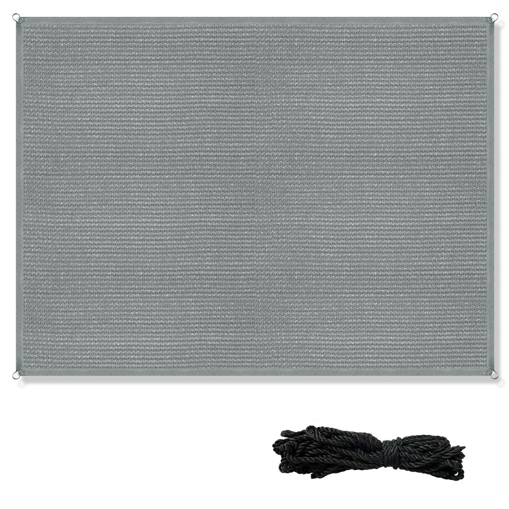 Voile d'ombrage Rectangulaire, 3 x 4M Toile Ombrage Imperméable | Protection Solaire, Protection UV 90%, HDPE, Voile Ombrage Jardin avec Cordons, pour Patio,Terrasse,Balcon(Gris Foncé)