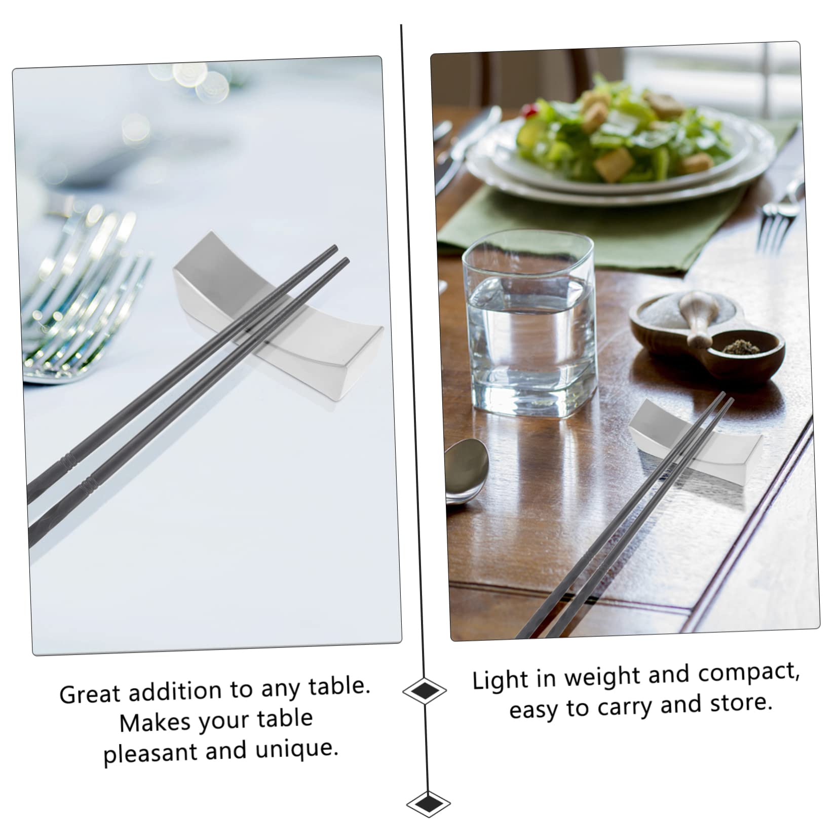 CIYODO 2pcs Knife and Fork Table Forks Organizer Tableware Holder Restaurant Chopstick Rest Holder for Chopstick Forks Holder Japanese Chopstick Rack Flatware Rest Silver Stainless Steel