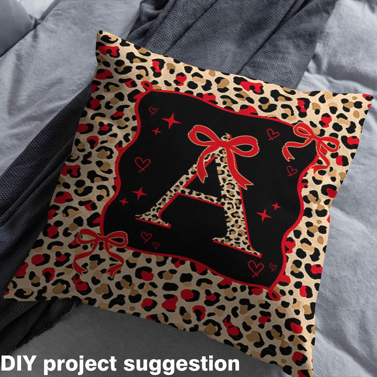 Homemissing Rosso marrone leopardo Tessuto 460x150cm rosso Bowknot Tessuti per cucire artigianato lettera iniziale una morbida flanella arredamento interno per casa fai da te progetti Cute Girly Bow