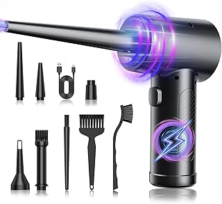 Compressed Air Duster - Keyboard Cleaner for Office - Reusable no Canned Air Duster - Good Replacement for Compressed Air Can - Electric air Duster 110000RPM - Car Duster - Compressed Air 7600mAh
