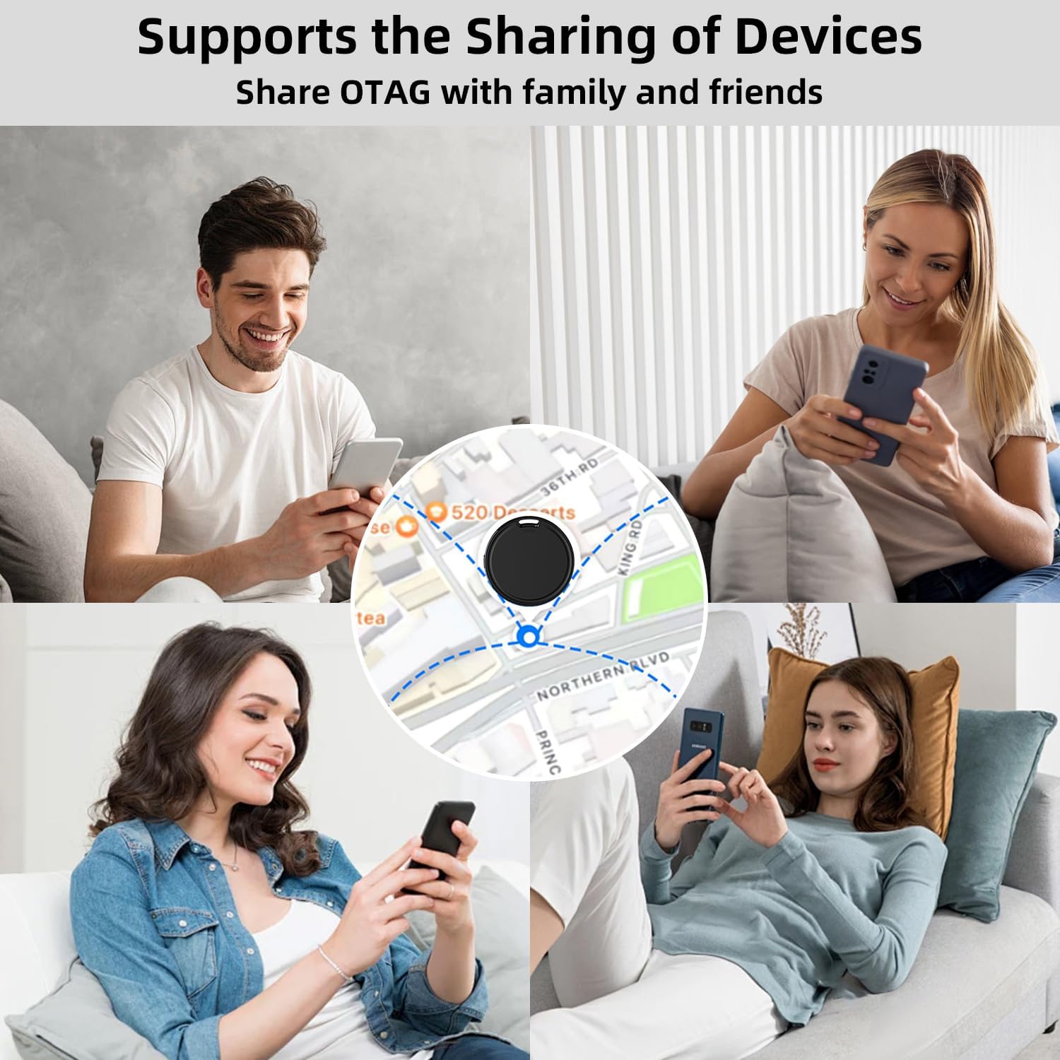 Android Tracker Tags 4 Pack Air Luggage Tracker Tags Compatible with Google Find Hub App (Android Only) Bluetooth Tracker Key Finder and Item Locator for Wallets, Backpack, Suitcases-Black - Image 7