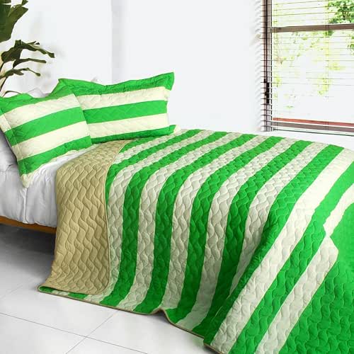 [Spring Time] 3PC Patchwork Quilt Set (Full/Queen Size)