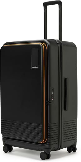 MOKOBARA The Access Trunk Expandable Luggage - Black | Unisex Polycarbonate Hardshell Sided Inline Suitcase with Built in ...