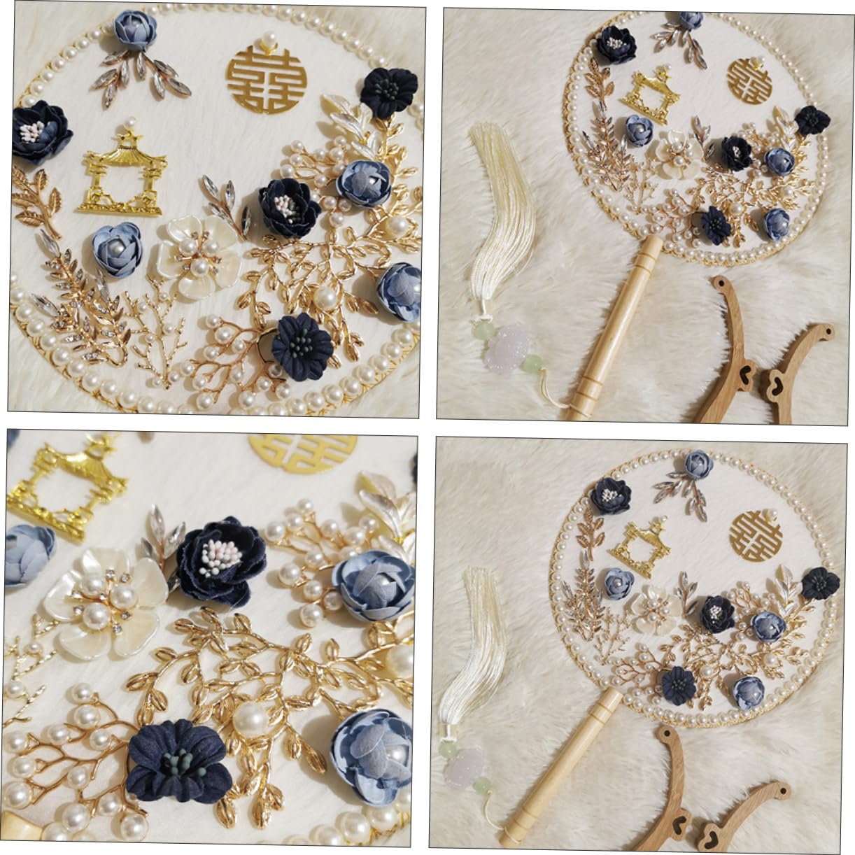 Hochzeit Brautdekorationen Braut Bachelorette Freundin Fans Für Party Dressing Zu Großen Hand Fan Hochzeitsgeschenke Runde Dekorative Seide Antiken Stoff