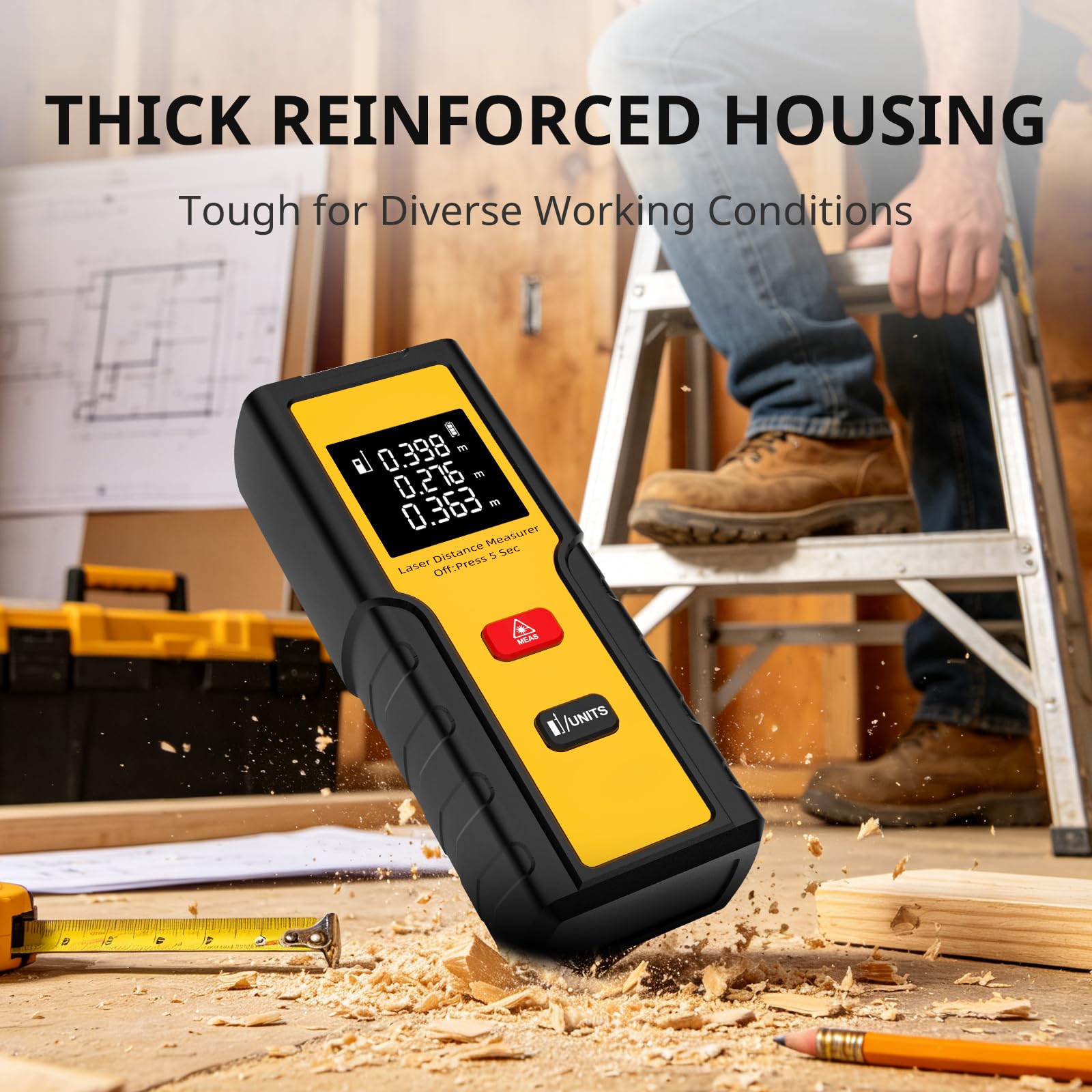 165ft Laser Distance Meters, Packet-Size Laser Measuring Tool — Amazon image 6