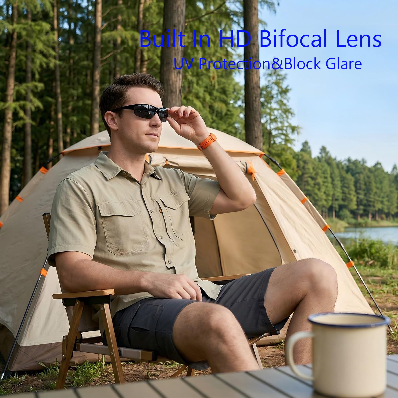 3 Paar Bifokale Lesebrille für Männer und Frauen, halber Rand, UV-Schutz, mit 3 Taschen