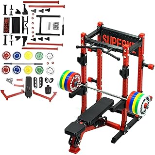Mini-Fitnessgeräte Im Maßstab 1:12, 3D-gedrucktes Set (enthält Langhantel, Bankdrückbank Und Squat-Rack), Geschenk Zum Aufstellen Auf Dem Schreibtisch
