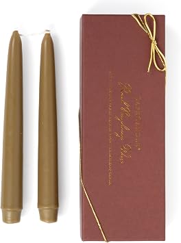 Cape Candle 8" Real Bayberry Tapers, Fits 7/8" Holders, Gift Boxed Pair