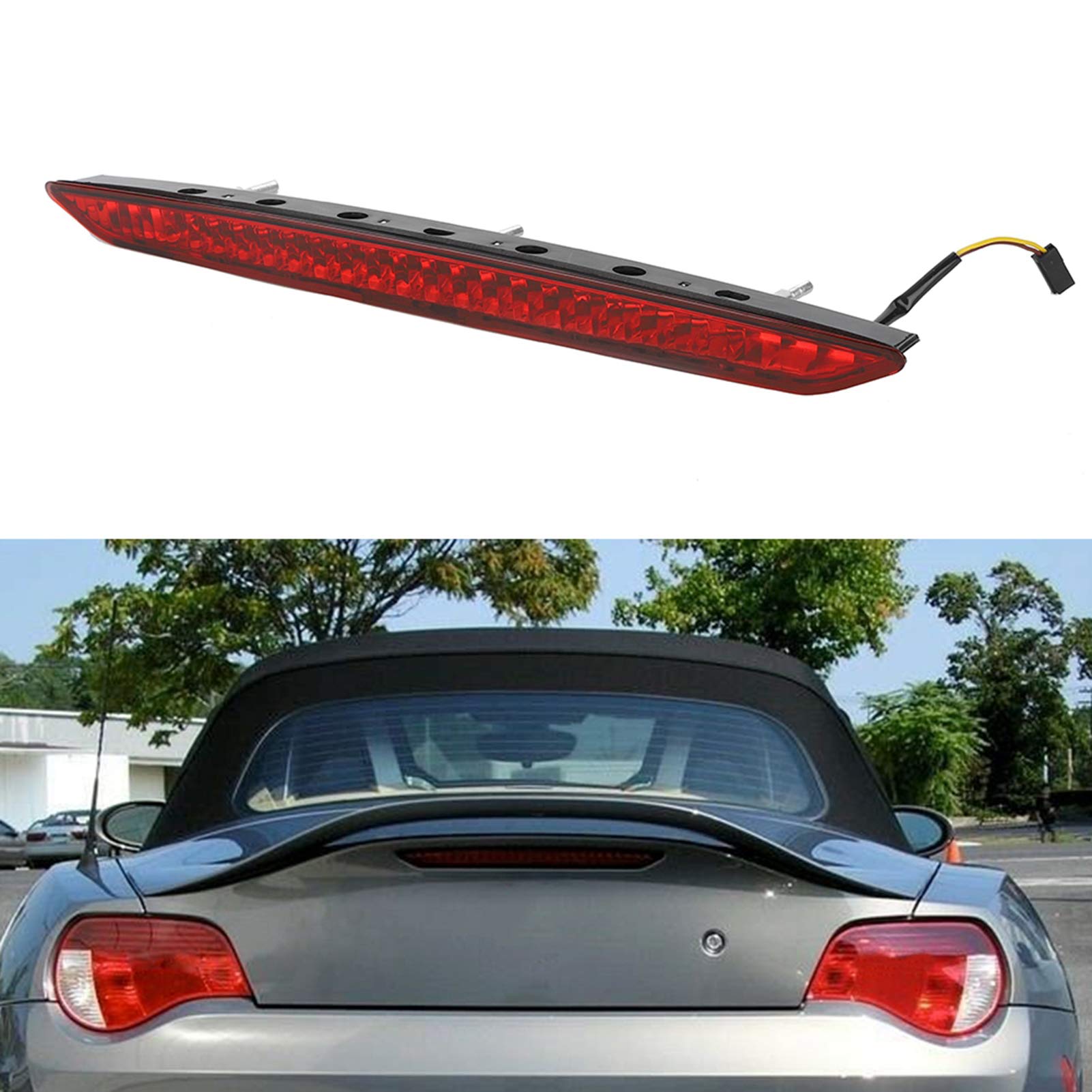 Luce, Z4 E85 Terza Luce Stop, Luce Freno su una Z4 2005 Car Red Terza Luce Stop Lampada Stop Ad Alto Montaggio Adatta per Sostituzione Z4 E85 63256917378