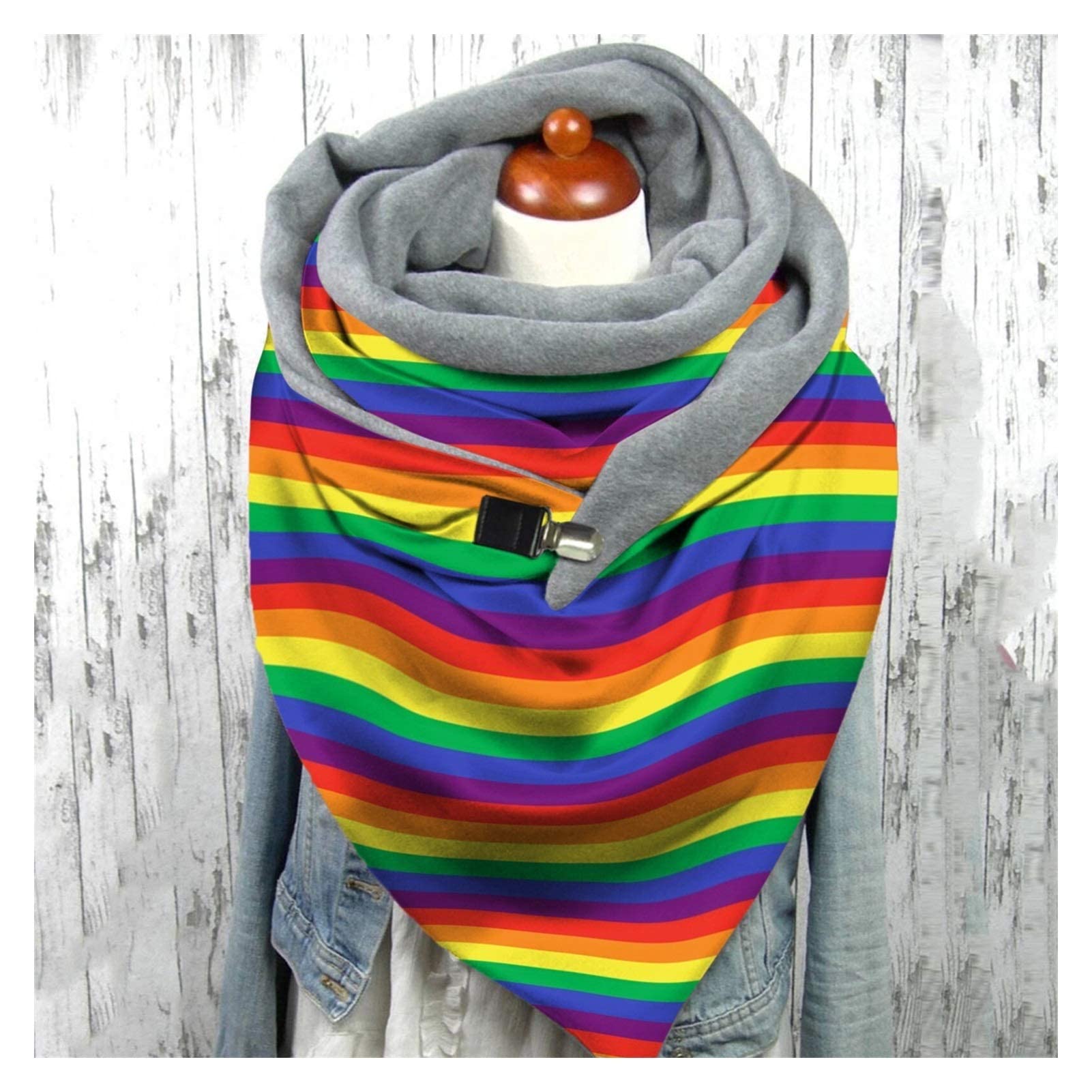 Écharpe femme mode rétro grand foulard imprimé papillon finitions d'hiver