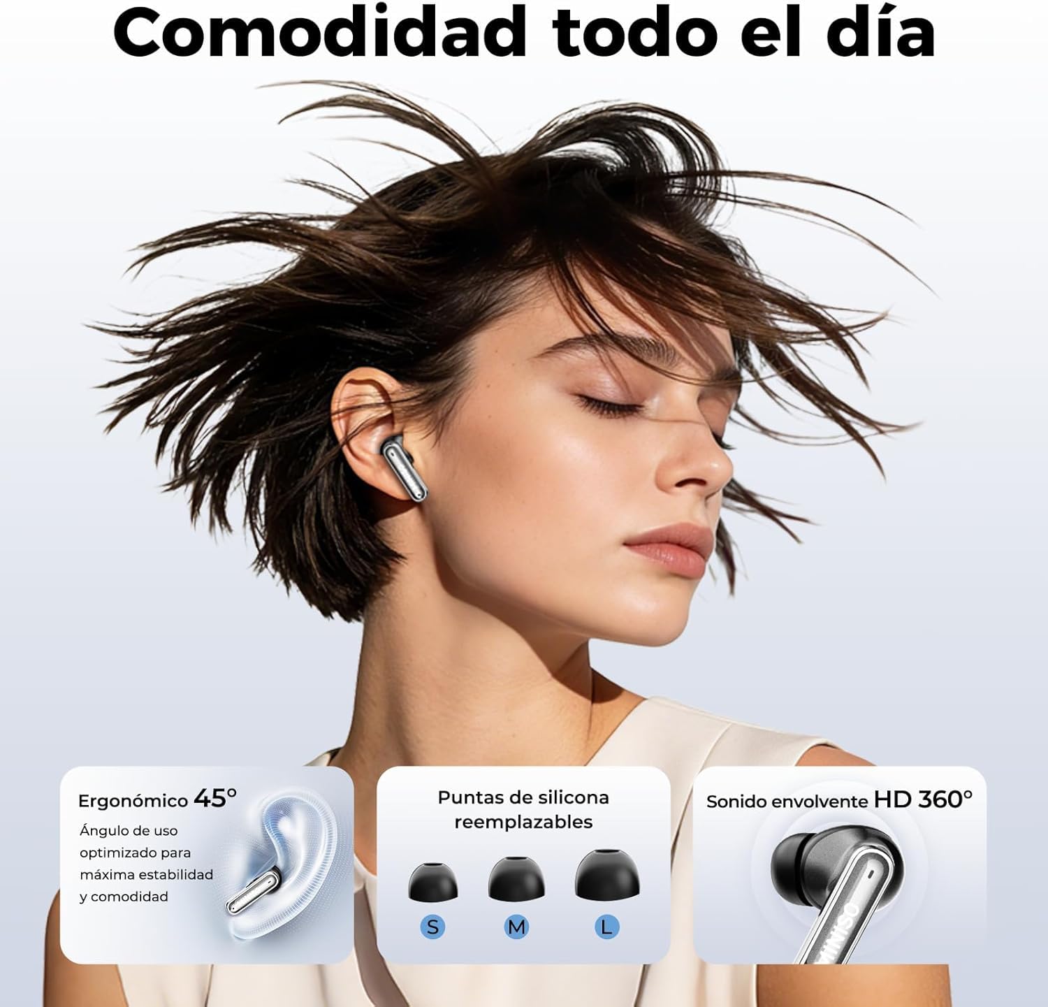 MS106 Auriculares Traductor en Tiempo Real AI Bluetooth 6.0, Auriculares Traductores Simultáneos IA con 150 Idiomas y 9 Modos, 60h de Autonomía, IPX5 Impermeable para Viajes, Negocios y Aprendizaje