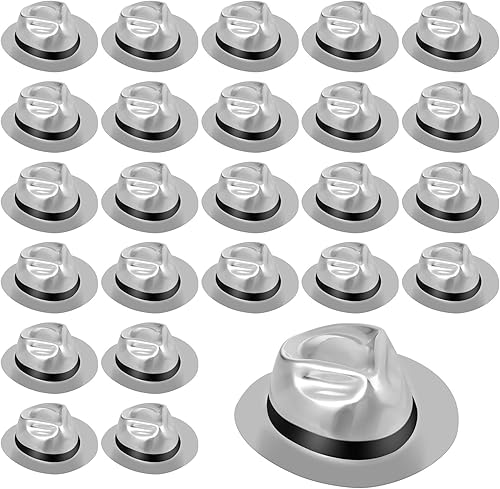 Miniatura 8 de Sureio 24 Pieces Fedora Gangster Hat, Plastic Gentlemen Hats, Gangster Costume Hats for Kids Adults 1920s Party Hats