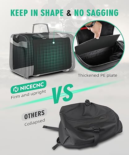 Miniatura 9 de NICECNC Bolsa de equipaje para motocicleta, bolsa expandible para asiento trasero de motocicleta, bolsa universal de almacenamiento para casco de