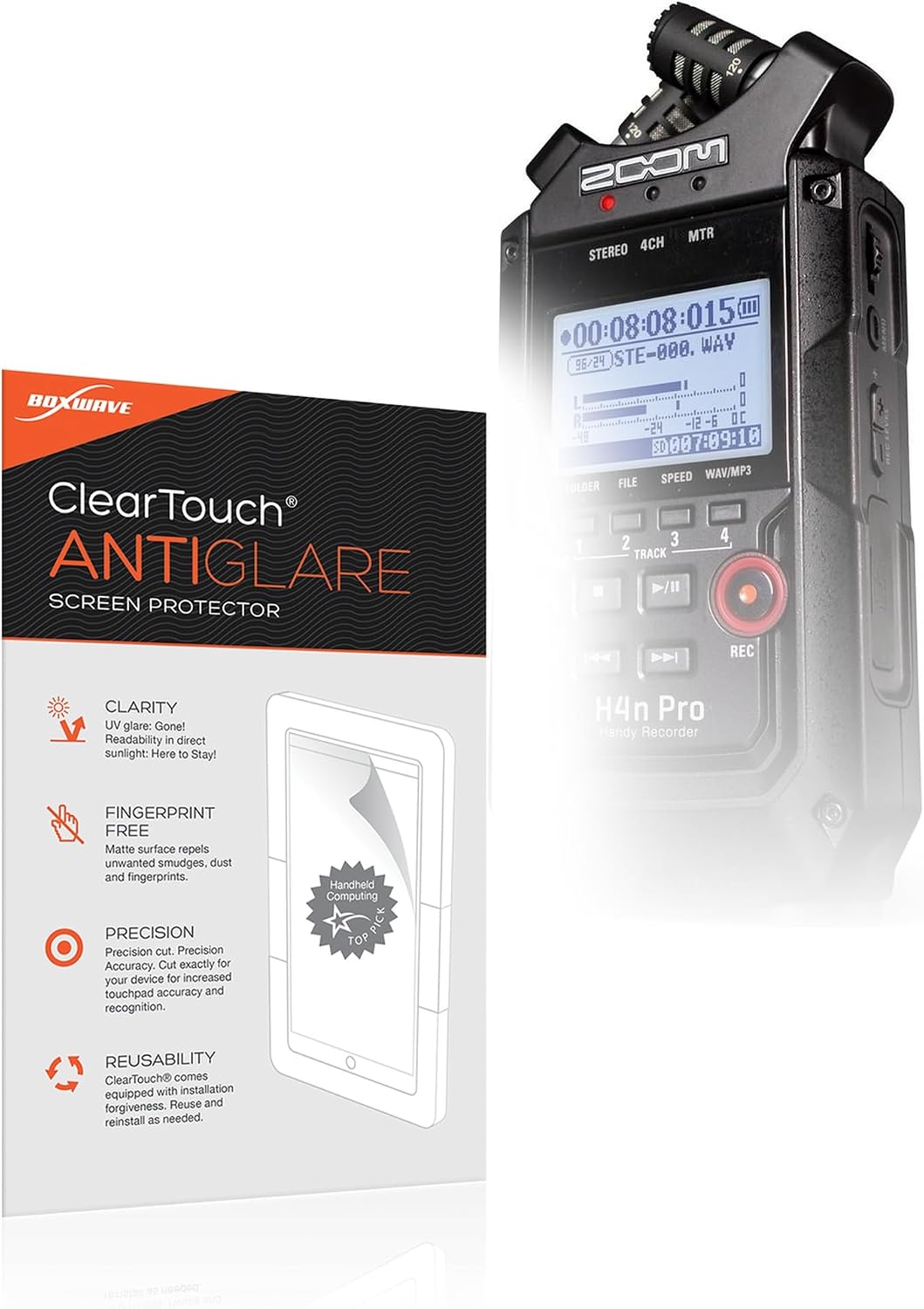 BoxWave Screen Protector Compatible with Zoom H4N Pro - ClearTouch Anti-Glare (2-Pack), Anti-Fingerprint Matte Film Skin