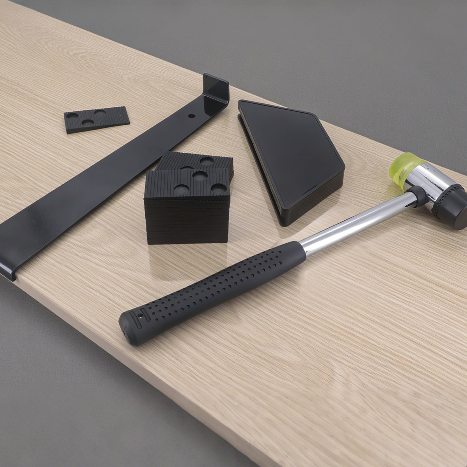 23 herramientas de suelo laminado, kit de instalación de suelos de madera laminada, herramientas de montaje de suelo laminado con bloque de roscado, mazo de doble cara, barra de tracción y 20