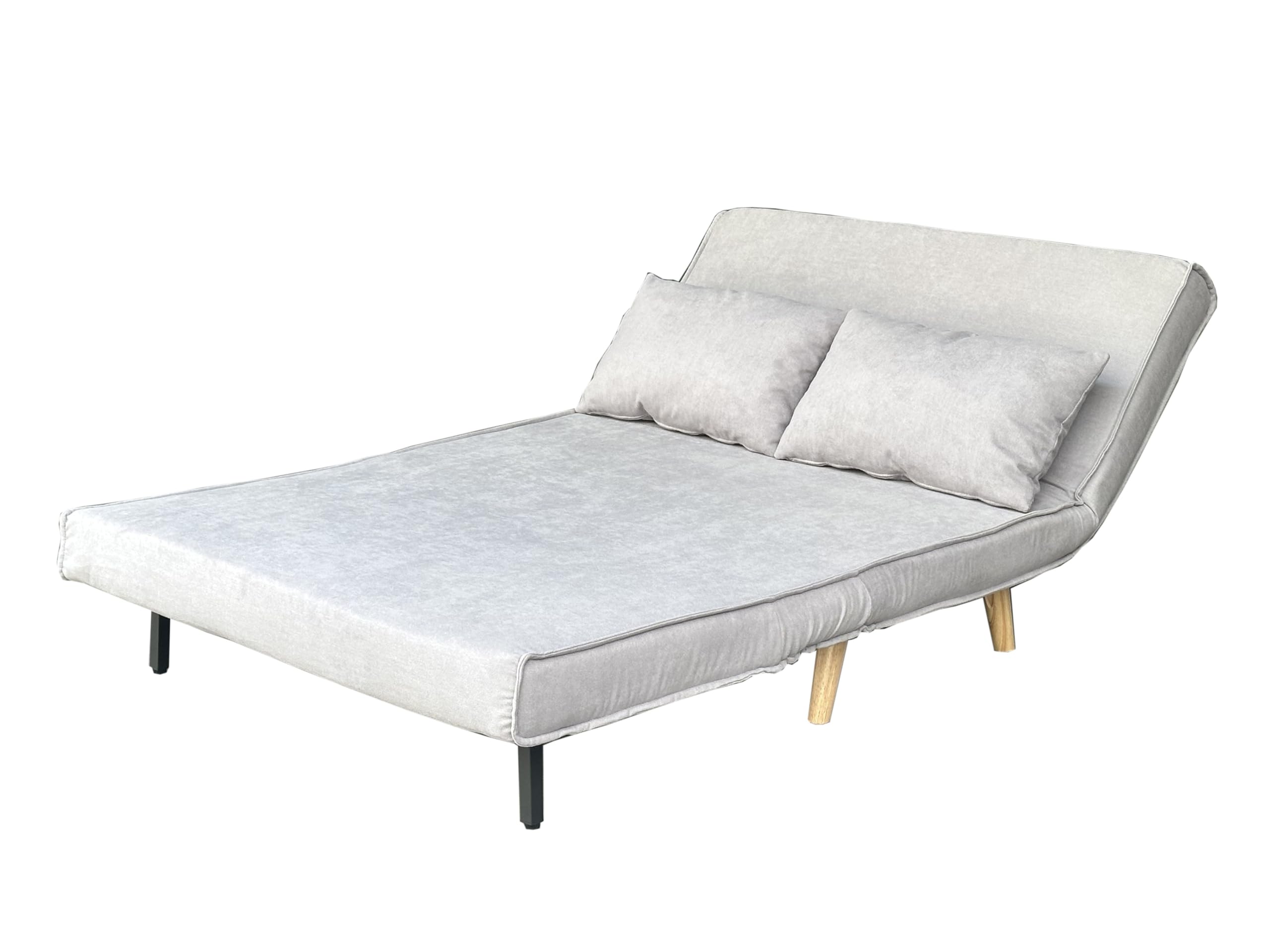 MUEBLIX.COM - Sofa Cama Ocenilla 2 Plazas, Sofa Cama Estilo Futón, Tela, Sillón Cama, Cama Sofa, 3 Posiciones (Sentado, Relax y Cama), Apertura Clic-Clac, Sofa de Diseño, Color Gris