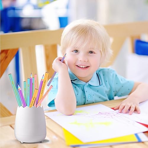 Miniatura 3 de Ainiv 12 lápices de papel arco iris 2 lápices HB de color arcoíris ecológicos de madera y plástico sin borradores lápices de grafito multicolor para