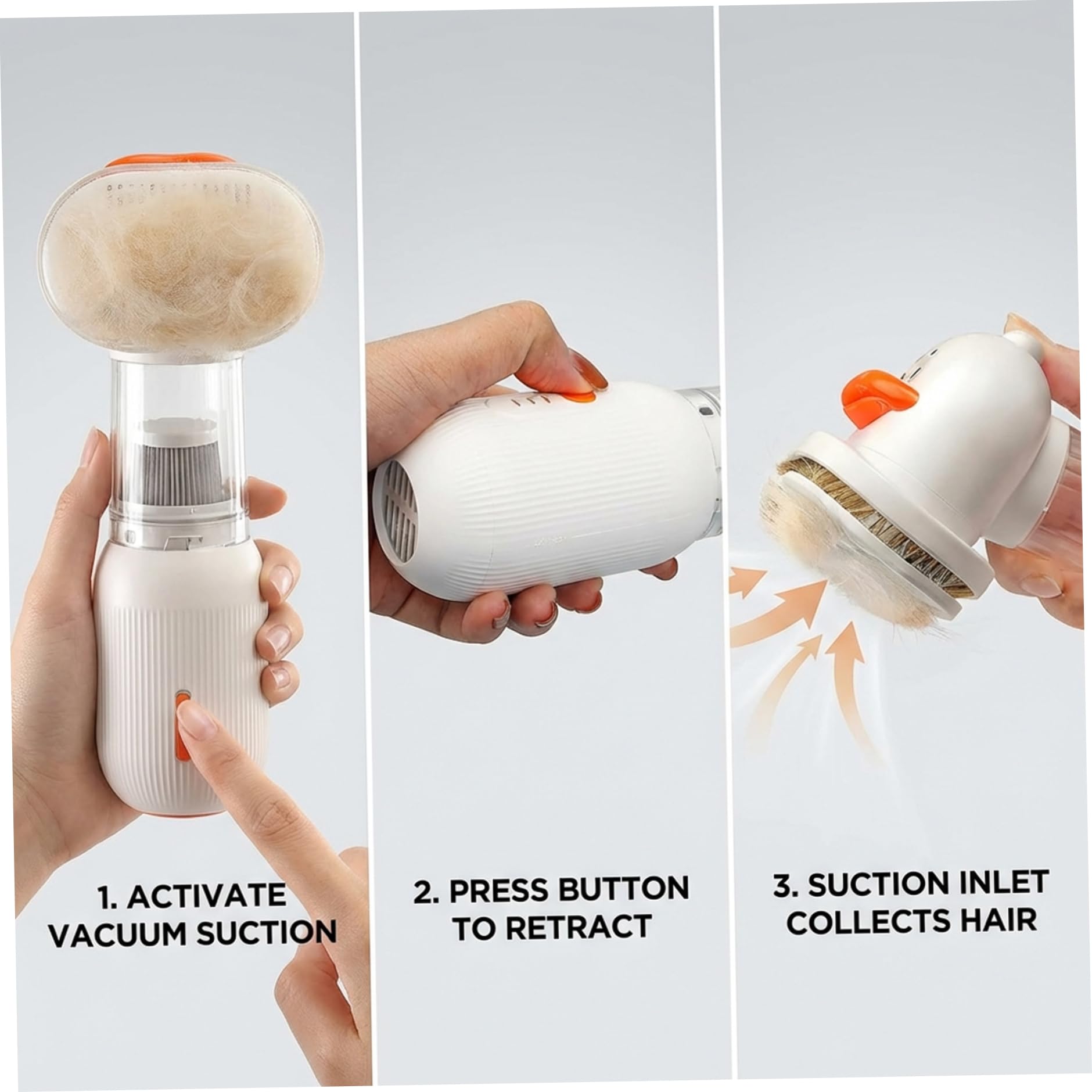Spazzola per Cani, Spazzola per Cani 4 in 1 per Toelettatura di e Gatti con Autopulizia, Design Senza Fili, Strumento per Toelettatura Deshedding per Corti e Medi