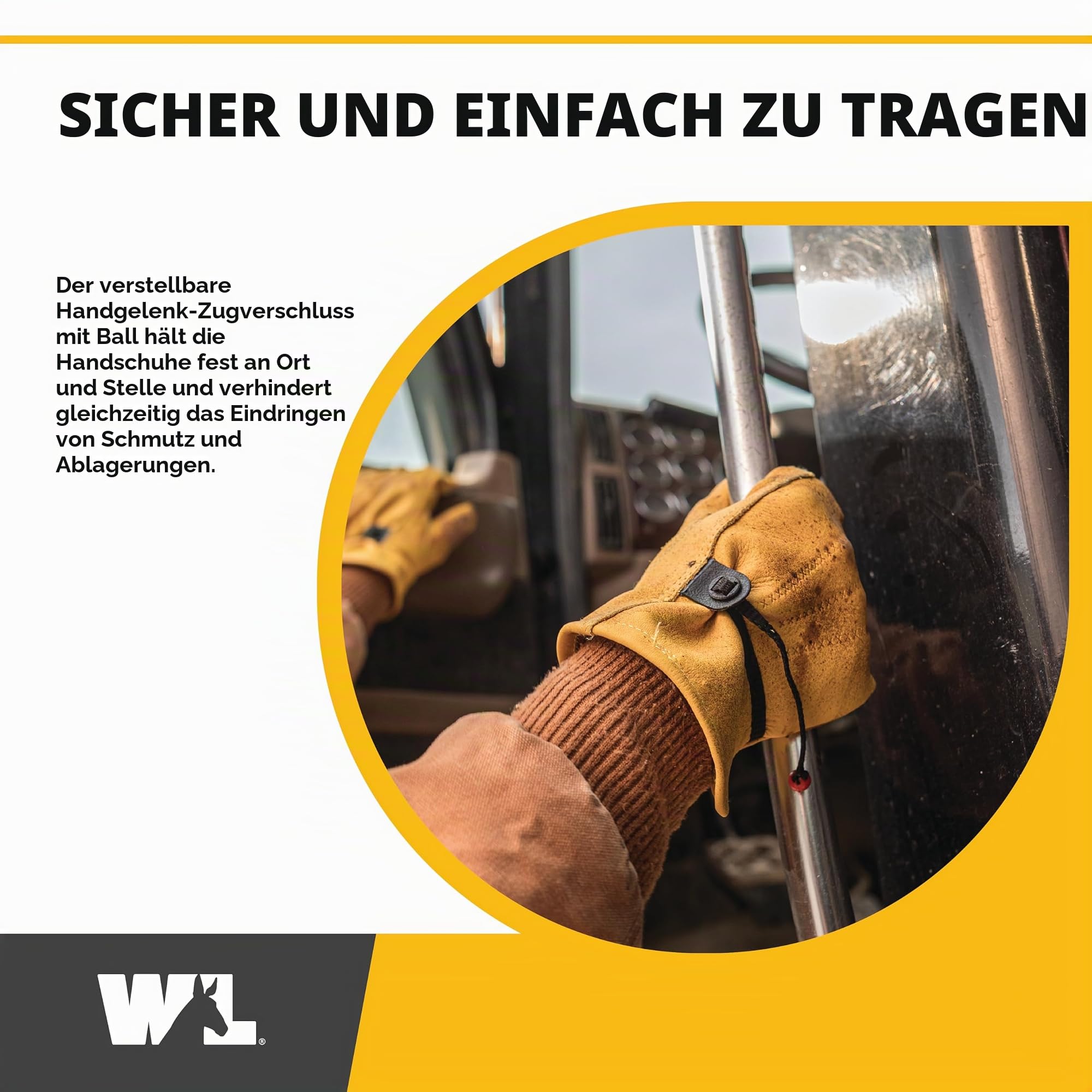 Wells Lamont Premium Heavy Duty Getreide Rindsleder Full Leder Arbeit Handschuh, Leder gebunden, self-hem, Ball & Tape Handgelenk Cinch, Palm Patch, 1132L