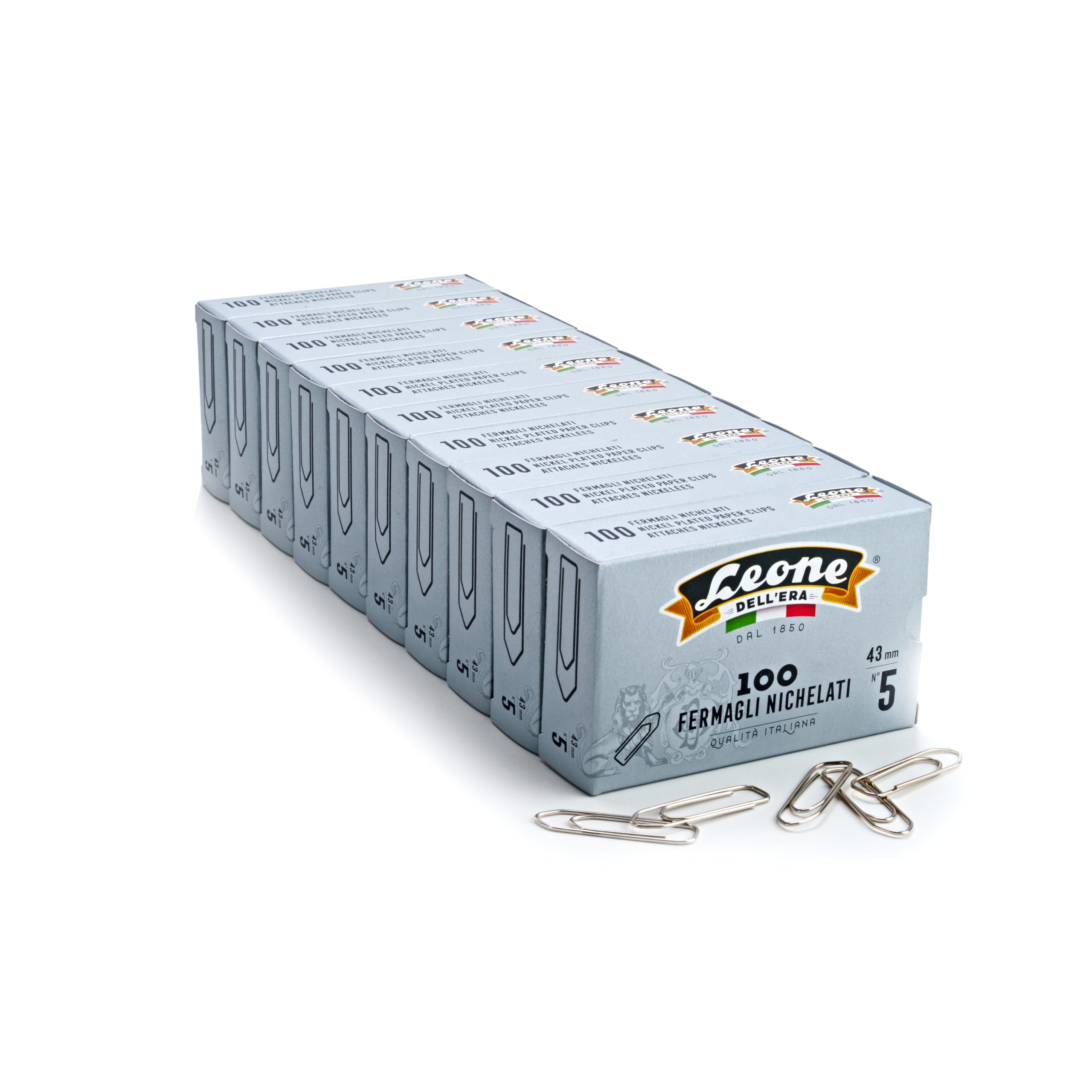 Fermagli Zincati Leone Dell'Era N°5 - 1000 Pezzi In 10 Scatole Da 100, Made In Italy - Foto 4