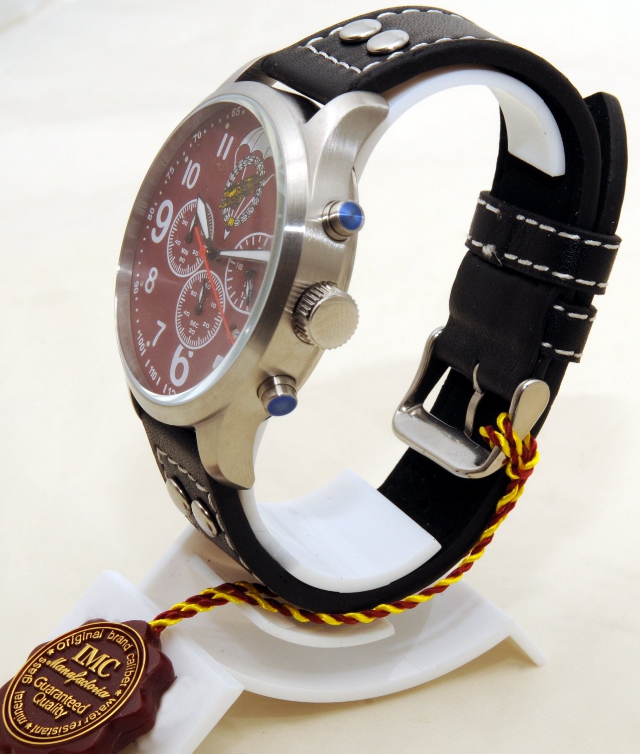 Paracadutisti Aviator Chrono Orologio da polso Bordeaux – Edizione Speciale – Edizione Limitata