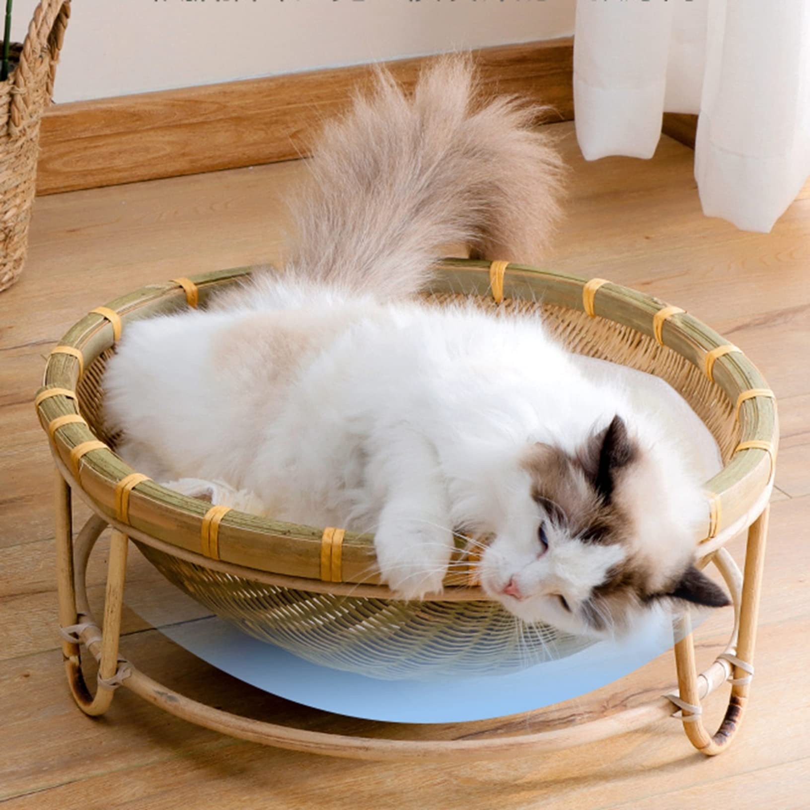 Amazon | TAKEY竹編み ペットベッド 猫用ハウス ラタン 手編み