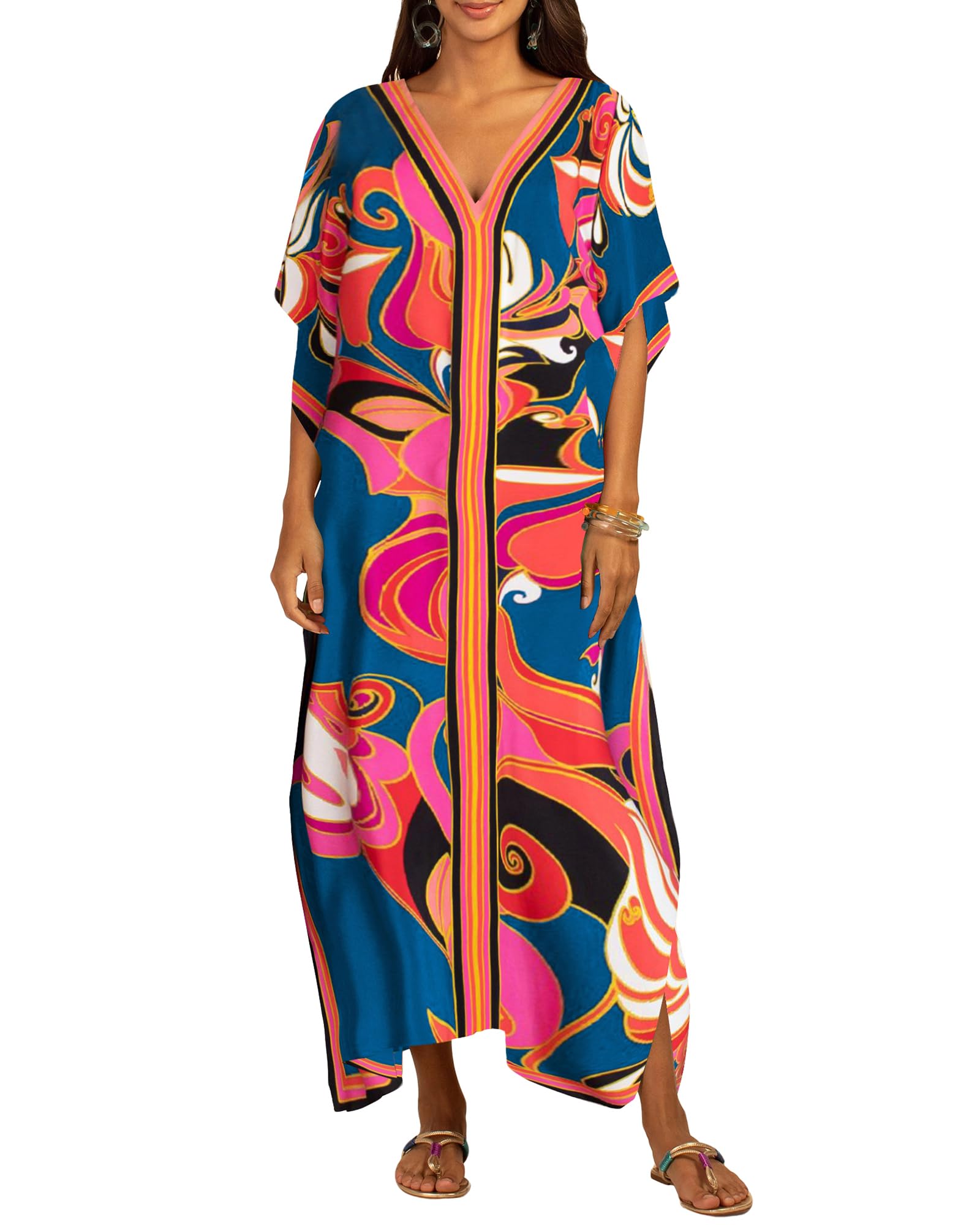 BsubseachKaftan Dresses for Women Swimsuit Cover Up Plus Size Caftan Loungewear Beach Coverup