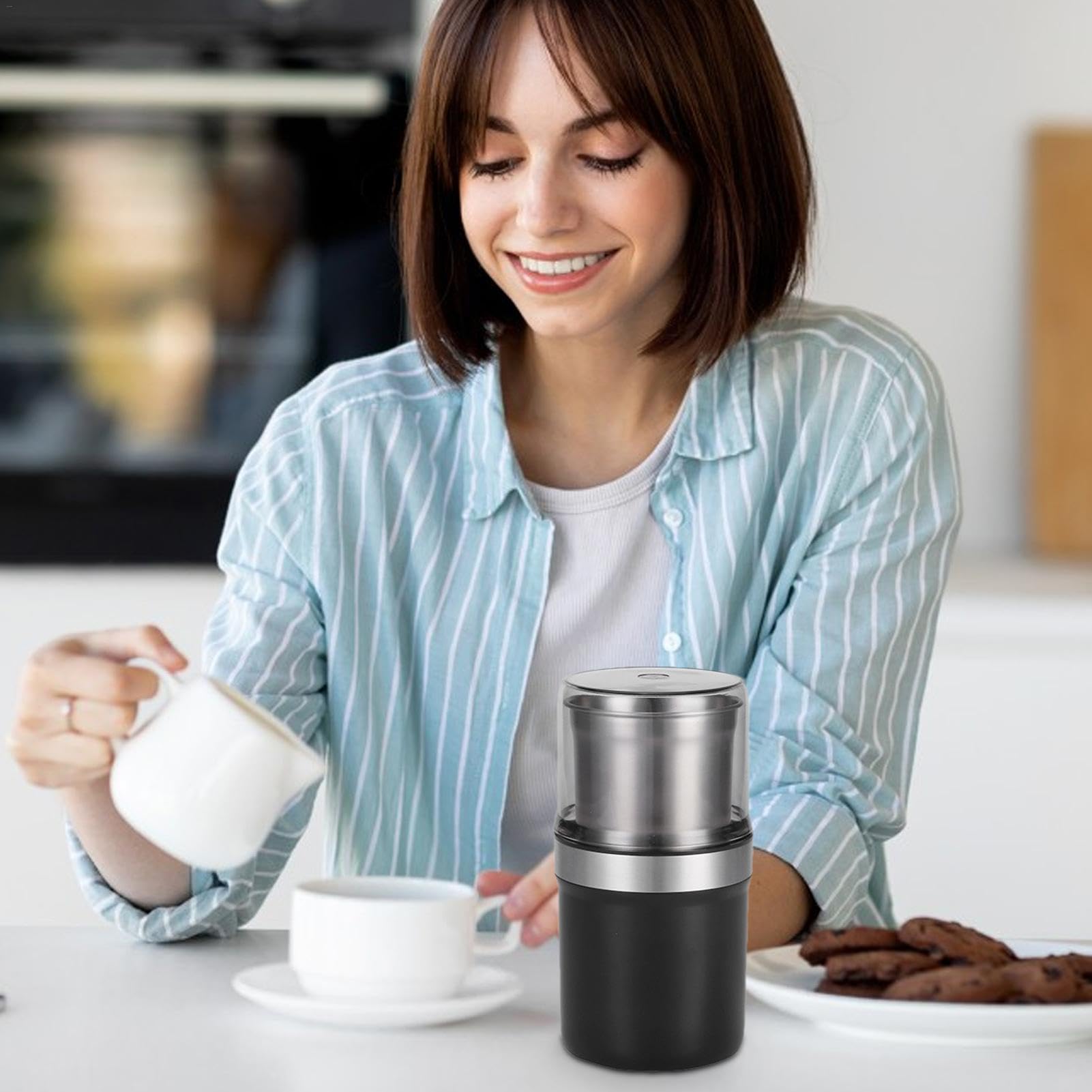 Nussmühle elektrisch, Kaffeemühle elektrisch,Pfeffermischer | Tragbare Salz- und Pfeffermühle, abnehmbare Gewürzmühle, geeignet für Salz, Pfeffer, Nüsse, Getreide und Kaffeebohnen