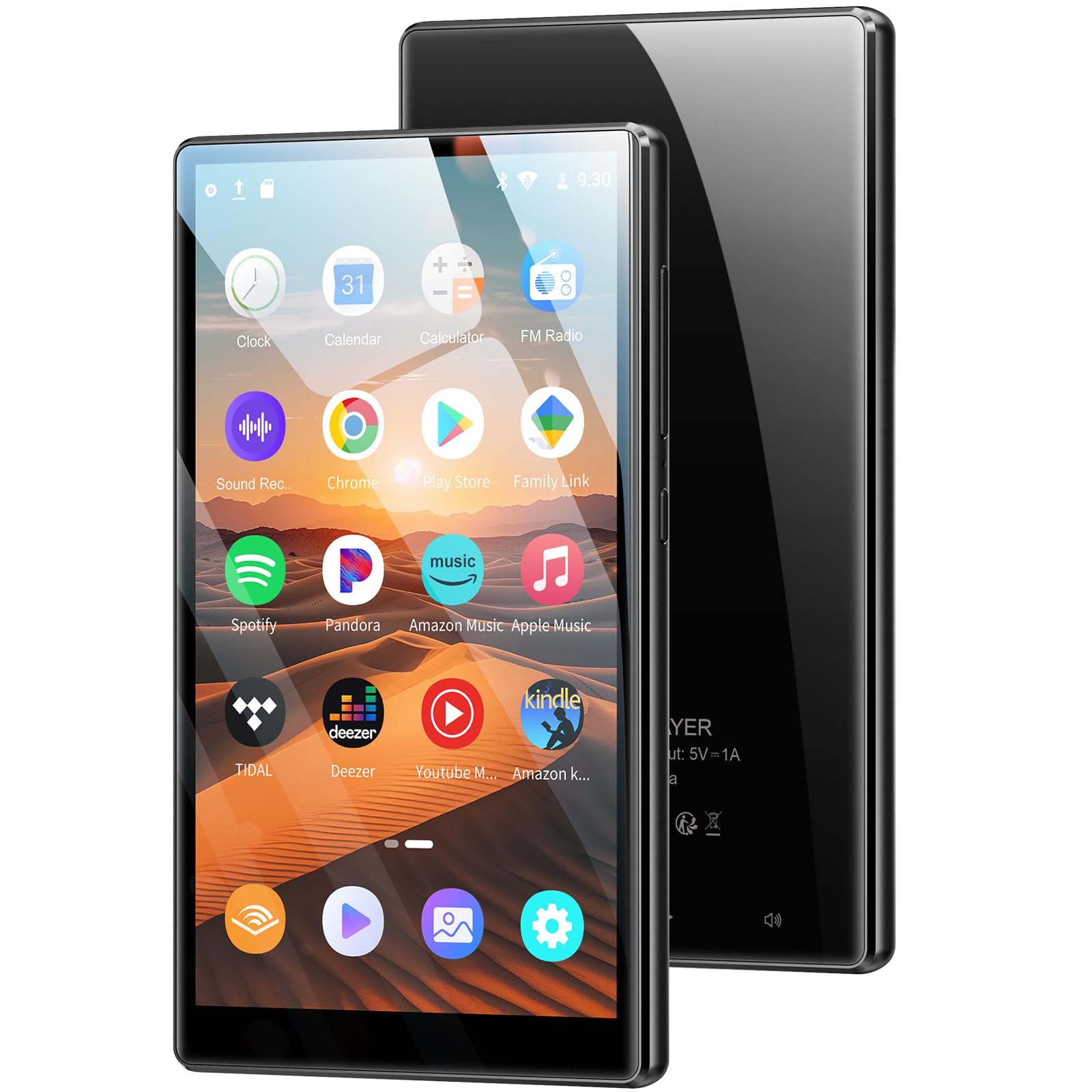 MP3 Player with Bluetooth and WiFi 96GB 4 7 Music Player with Spotify Kids Amazon Music 1080P Android