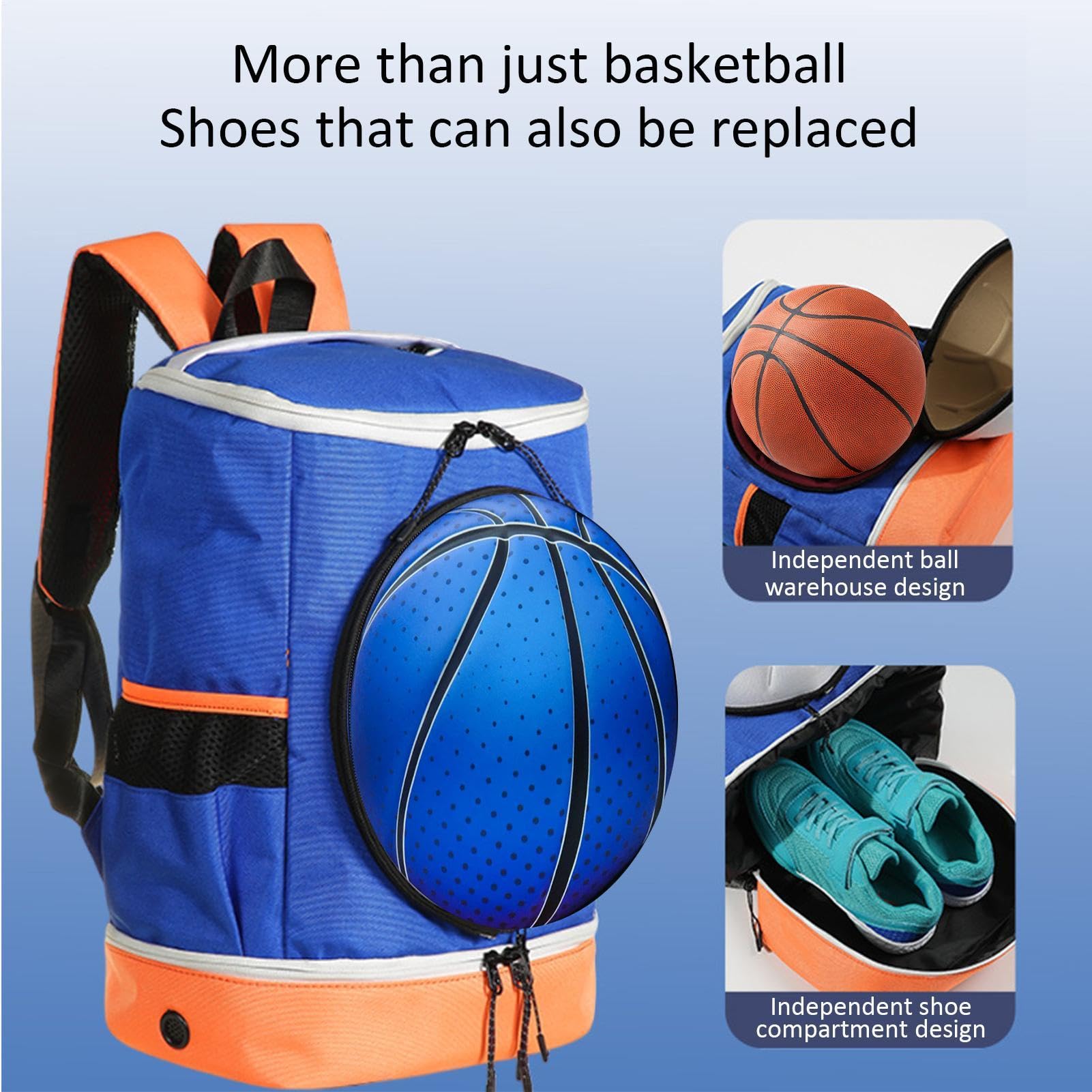 Mochila de fútbol para hombres, Mochila de baloncesto Bolsas para equipos | Bolsa de almacenamiento Bolsa de deporte para baloncesto, voleibol, fútbol, ​​entrenamiento, viajes, escuela,