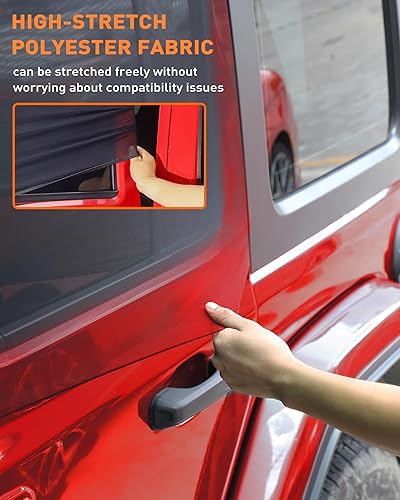 Miniatura 4 de Savadicar Parasoles para ventana trasera, parasol de malla transpirable para ventana lateral, media cubierta, compatible con Jeep Wrangler JK JL y