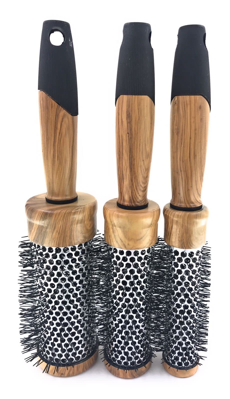 COSLUXE Professional Round Brush Set for Blow Drying Curling,Round Hair Brush Set for Woman Curly and Straight Salon Hair Styling, (Wooden, 25mm+32mm+45mm -3pcs)-picture-16