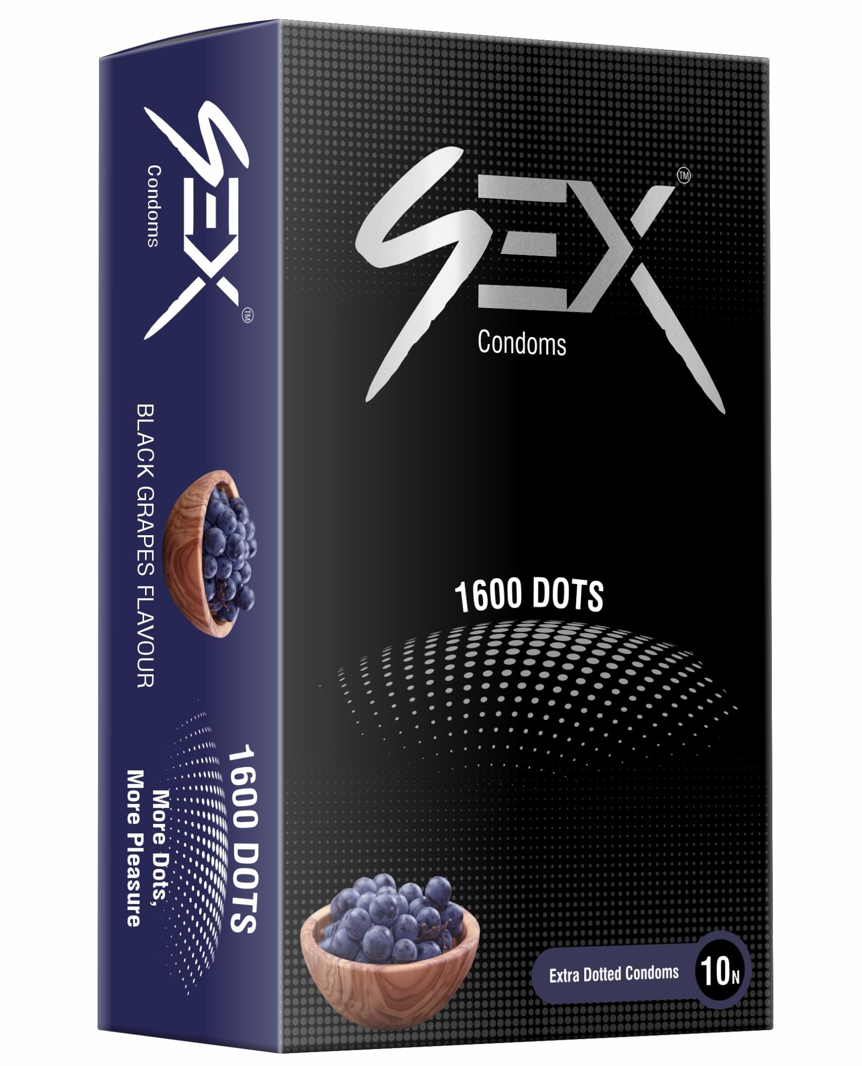 MEDIBAR More Dots Condoms for Men | Vibe Black Grapes ~ First time with (1600 DOTS) For more Last-Long pleasure | 10 Count (Pack of 1)-image-47
