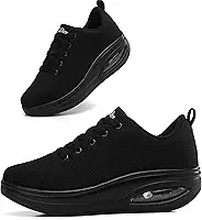 Tênis feminino confortável | Sapatos para mulheres viajando | 5 cm Air Cushion Rocker Bottom