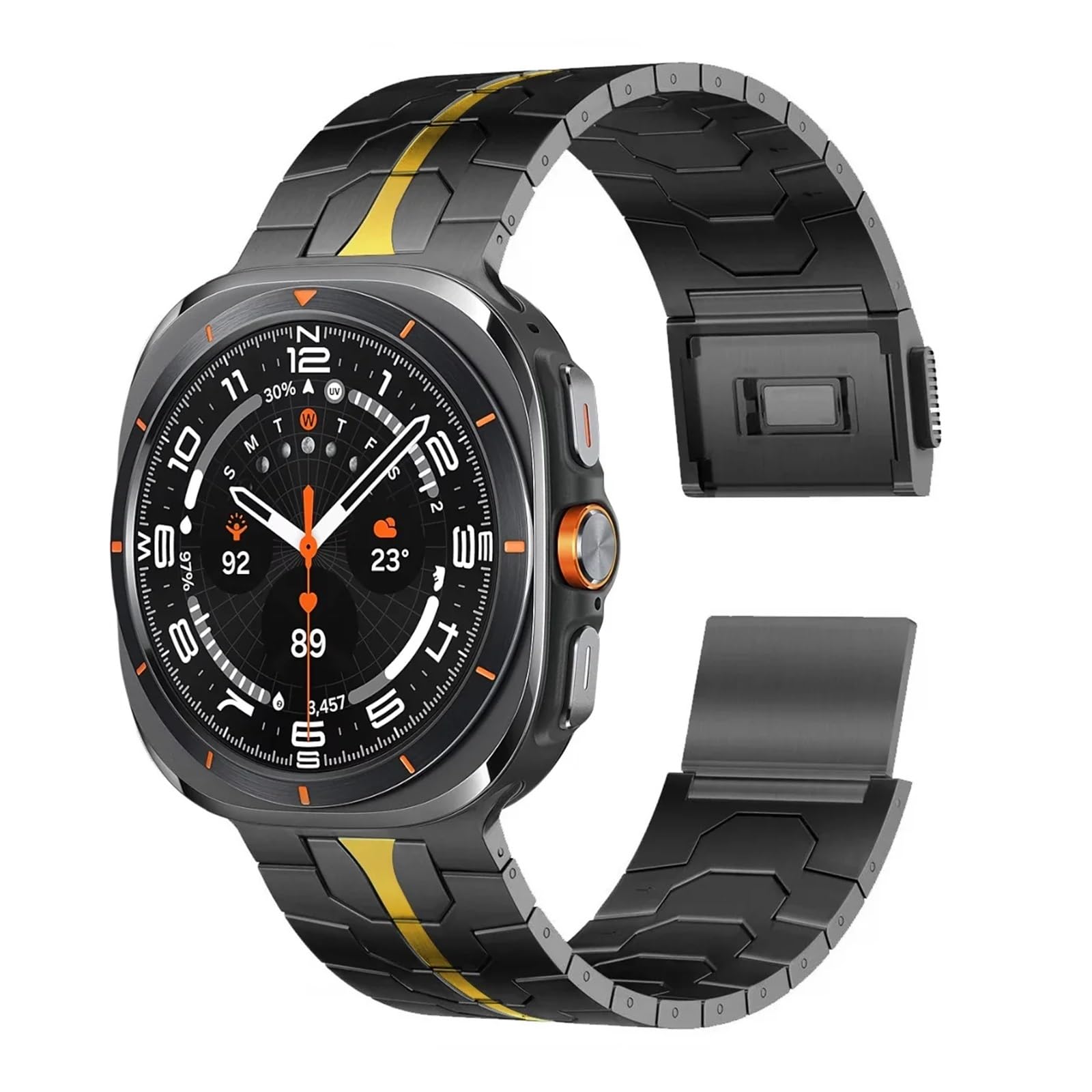 JDIME Cinturino magnetico in titanio per Samsung Galaxy Watch Ultra 7 47mm Cinturino di lusso da uomo per Samsung GALAXY WATCH 47 ultra No Gaps Cinturini per orologi
