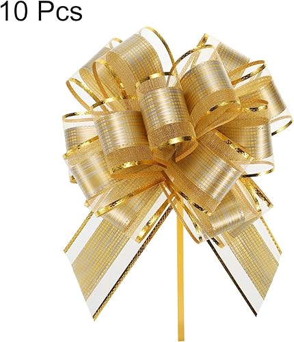 Miniatura 9 de MECCANIXITY 10 lazos grandes de 7 pulgadas para envolver regalos, cinta de organza verde para cestas de boda, regalos de fiesta de Navidad
