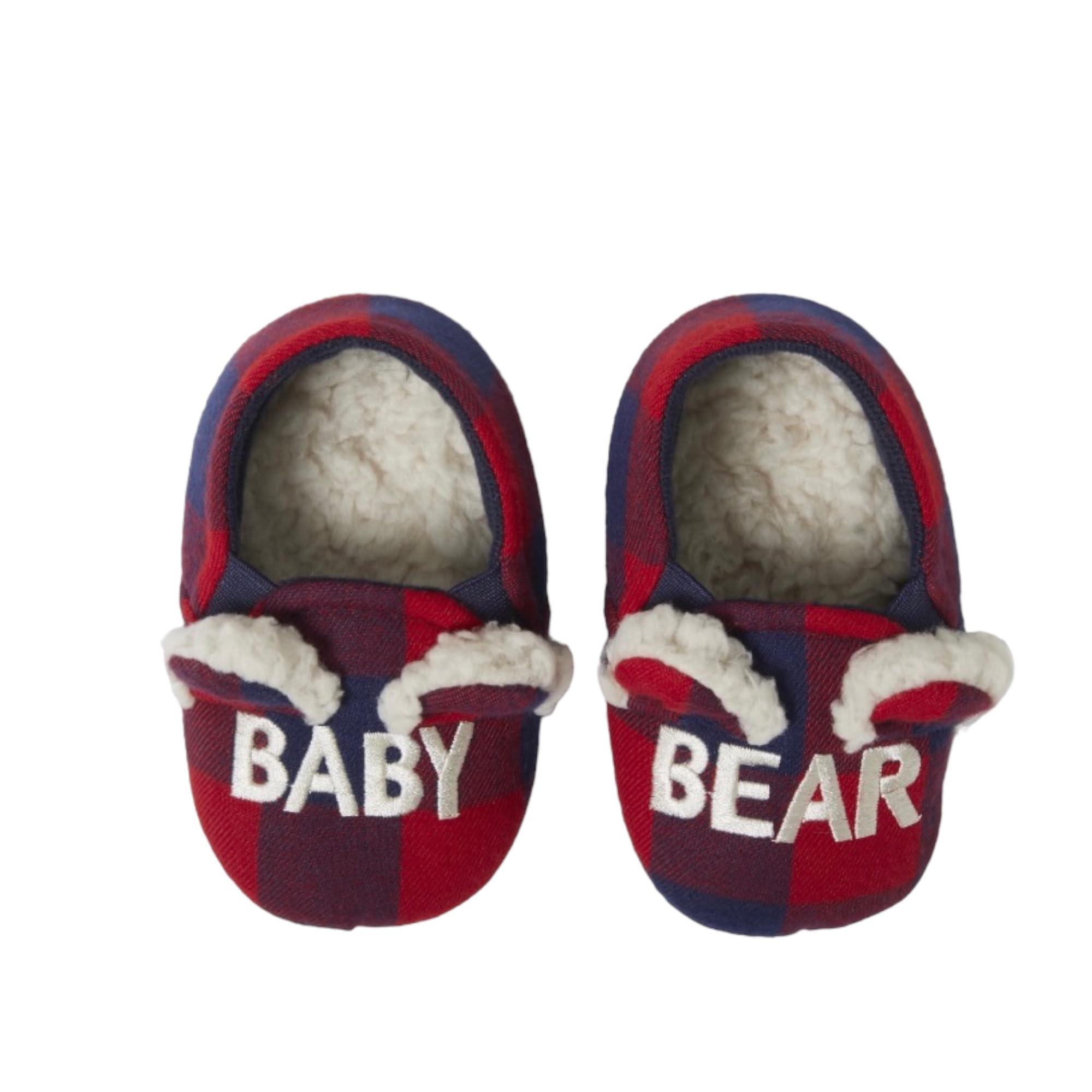 Dearfoams Memory Foam Baby Bear Buffalo Plaid Slippers Infant Size (1/2)
