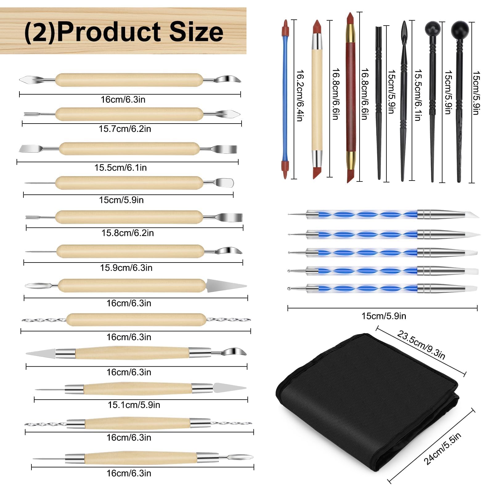 EEEKit 52PCS Polymer Clay Sculpting Tools, Ceramic Clay Tools Kit, Pottery Carving Tool for Modeling Engraving, Embossing, Shaping - Image 4