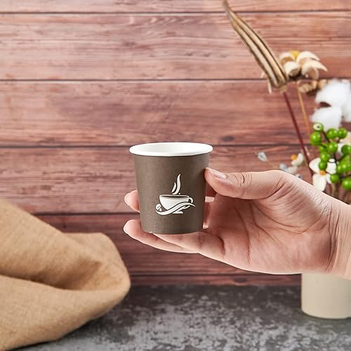 Miniatura 7 de LITOPAK Paquete de 500 vasos de papel de 4 onzas, tazas de café caliente desechables marrones para fiestas, picnic, viajes y eventos