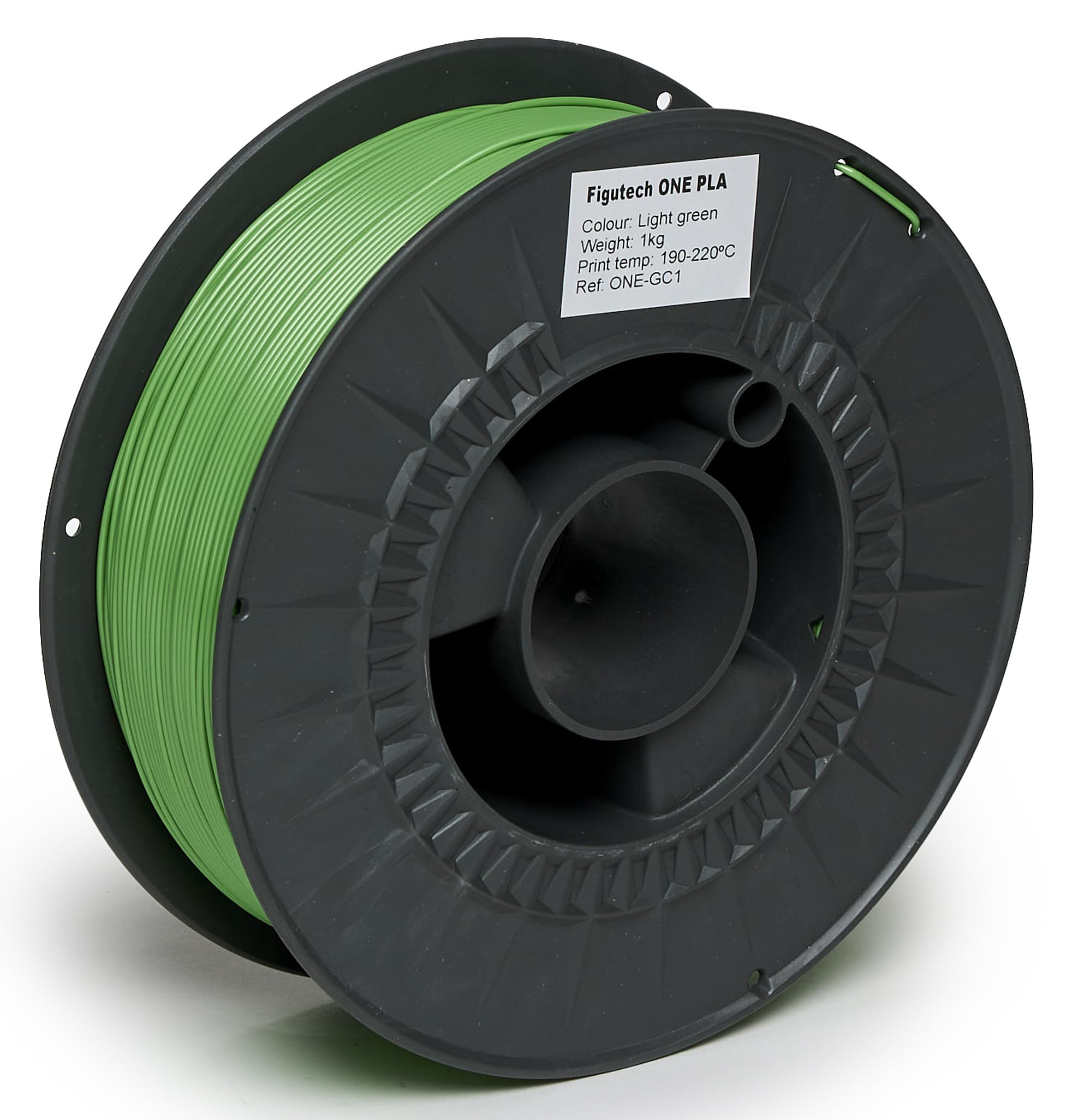 Filament PLA 1,75 mm 1 kg jasnozielony, filament 3D figutech ONE, dokładność +/- 0,02 mm, PLA zoptymalizowany do drukarki 3D, wysoka przyczepność i wytrzymałość, poprawiona płynność