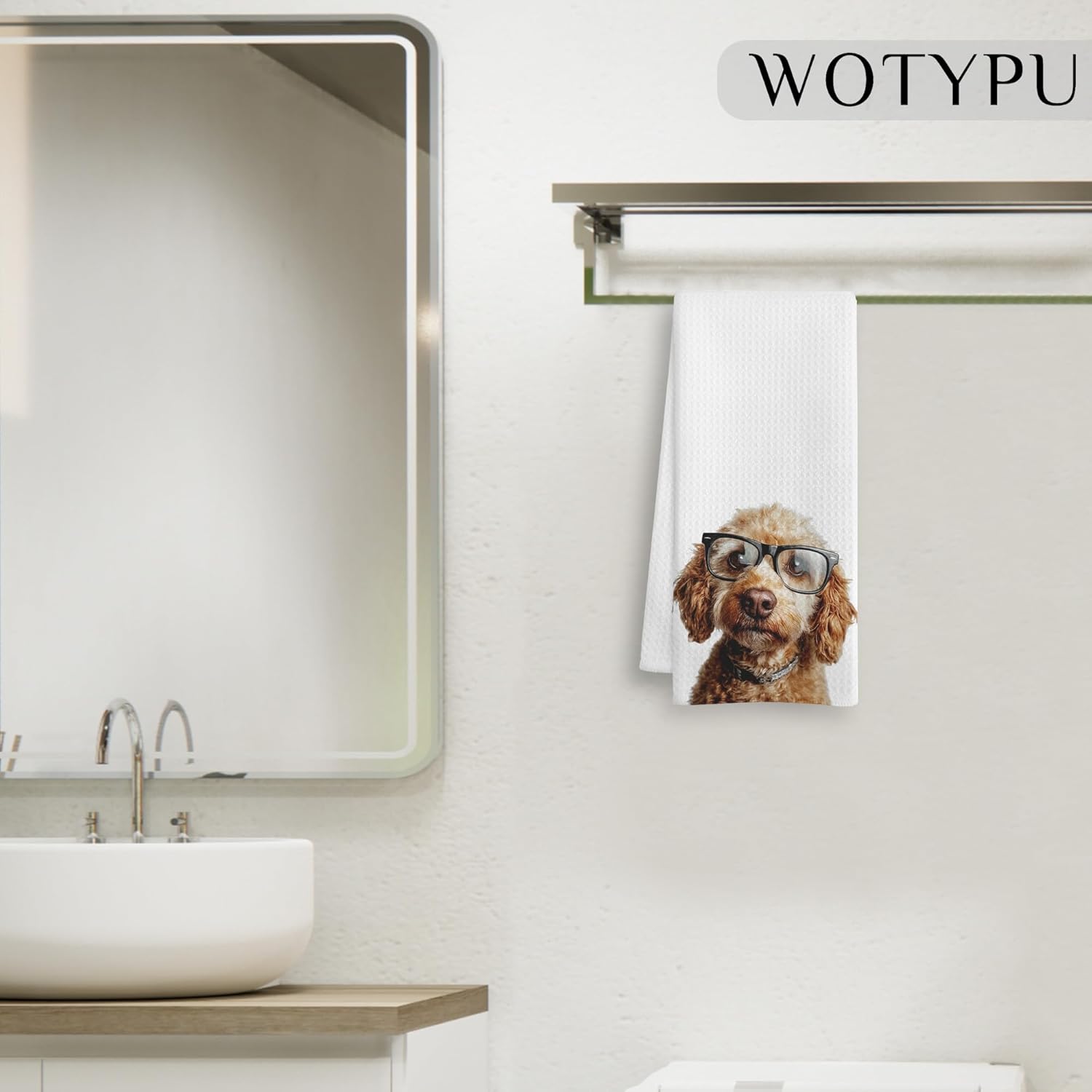 Funny Cockapoo Gifts Kitchen Towels, Cockapoo Gifts Dish Tea Towels, Dog Lover Mom Dad Gifts Decorative Hand Towel for Bathroom, Dog Bathroom Decor, 16x24 Inch - Image 5