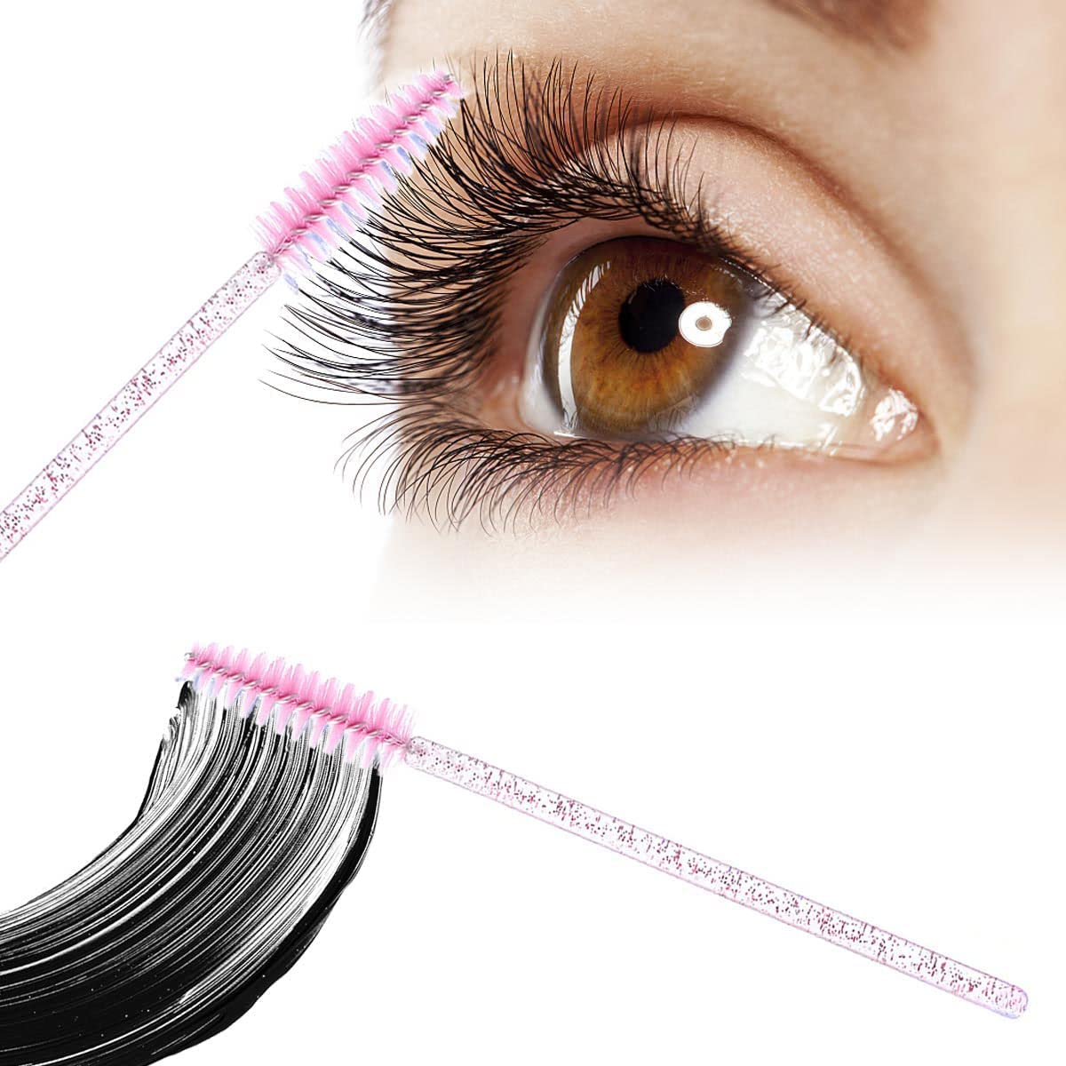 200 Pcs Disposable Eyelash & Eyebrow Brush Set, Mascara Wands - Image 3
