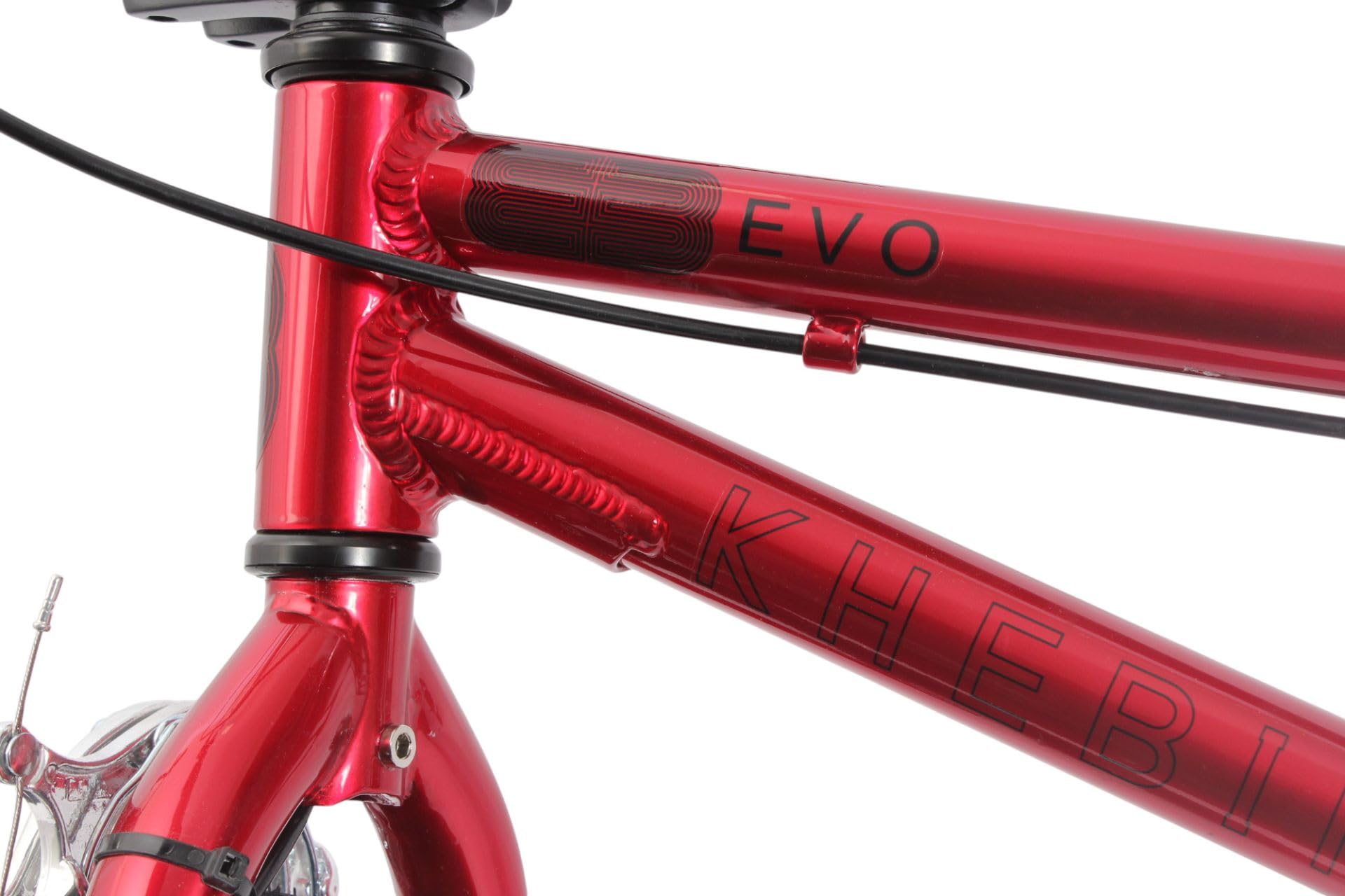 KHEbikes KHE EVO LL 14 Zoll BMX Bike 2025 – 7,5kg leicht, Aluminiumrahmen & Lenker, V-Bremse hinten, breite Reifen, für Kinder ab 95 cm – Freestyle BMX für Street, Pumptrack & Race – Rot
