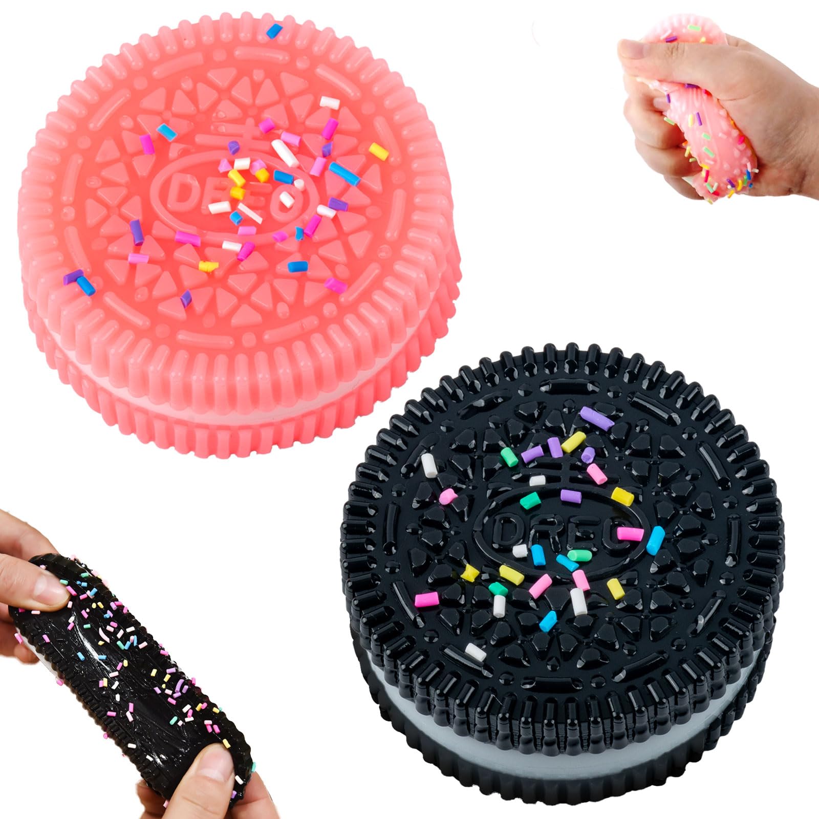 GWAWG 2PCS Taba Squishy, Biscuit Stress Relief Toy, Fufu Squishy, Cookie Squeeze Toys