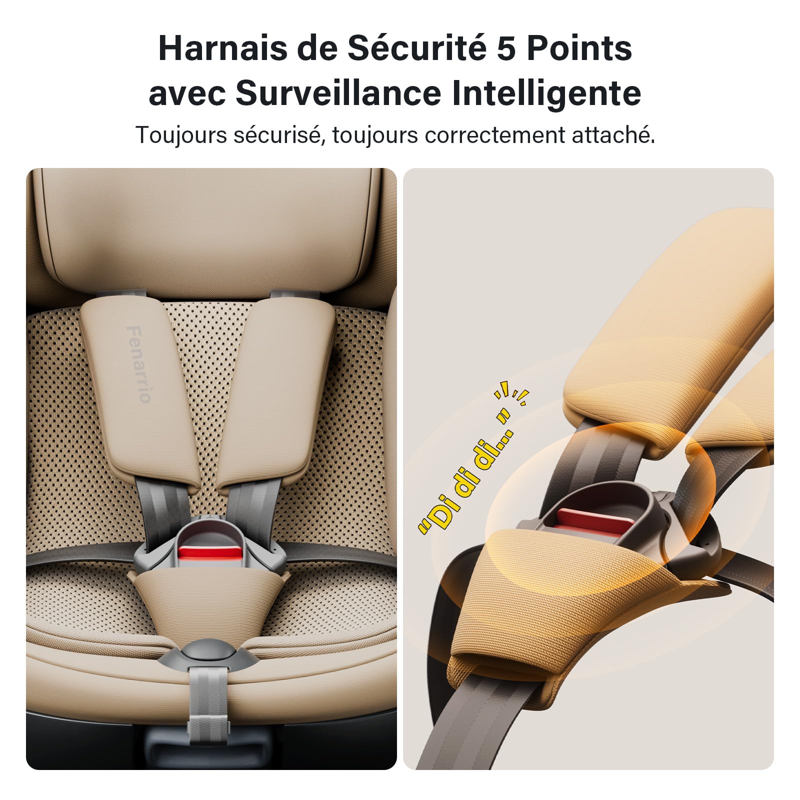 AS5 i-Size Siège Auto,Pivotant 360,ISOFIX,Ergonomic,Réglable,Beige | Refroidissement Double Zone, Commande Vocale, 0-8 Ans, 40-150 cm(max. 25kg),7 Inclinaisons, Harnais 5pts,Installation Facile