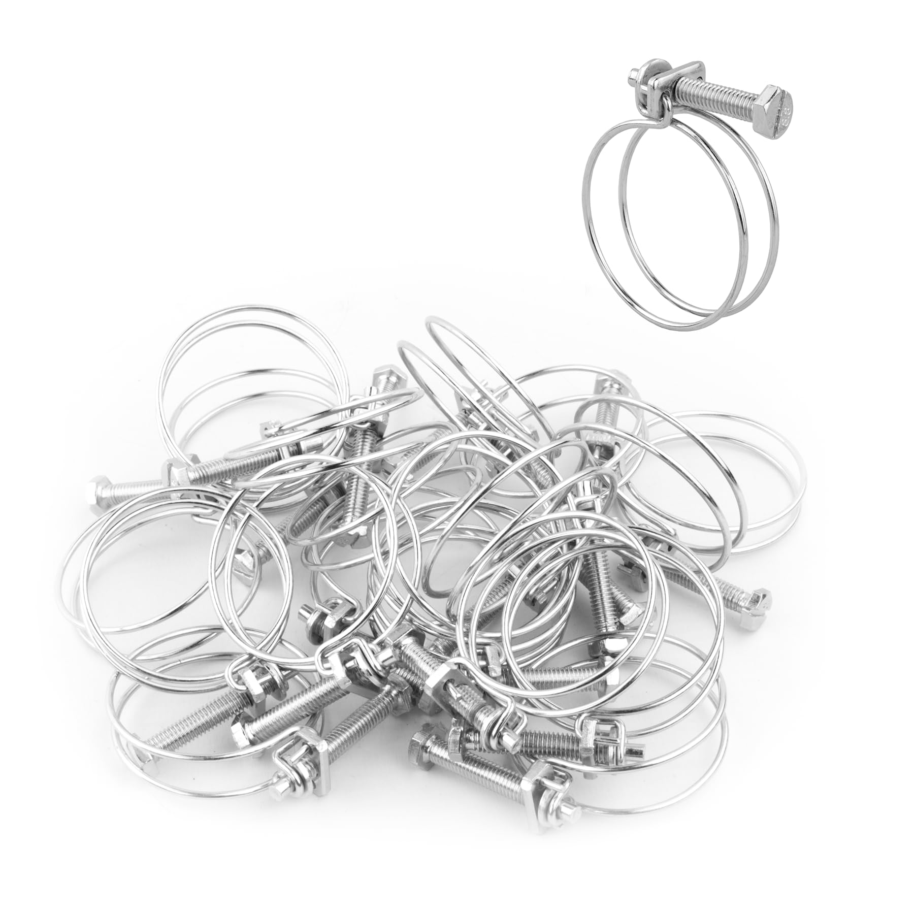 Pisces Double Wire Clips for 38/40mm Hose (20 Pack)